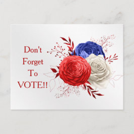 Patriotic Bloom Trio Vote Reminder Vykort