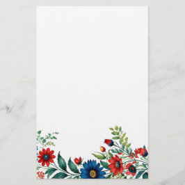 Patriotic Blooms Stationery Brevpapper