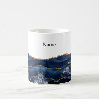 Patriotic Blue Gold Agate Kaffemugg