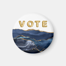 Patriotic Blue Gold Agate Vote Magnet