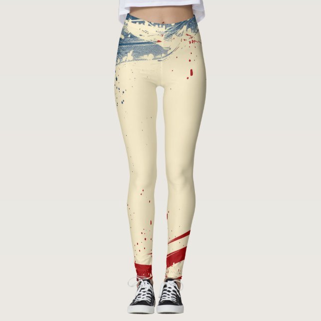 Patriotic Blue och Red Leggings (Framsida)