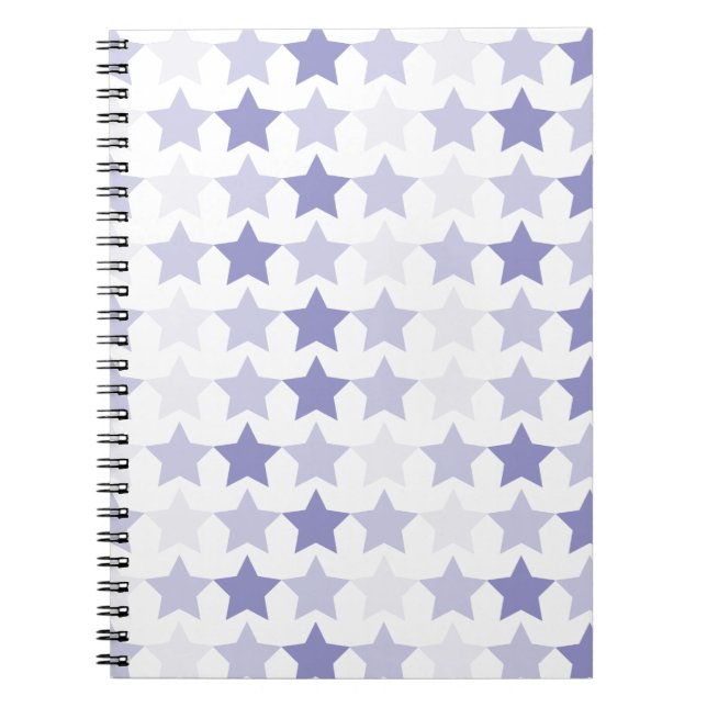 Patriotic Blue Ombre Stars Anteckningsbok Med Spiral (Framsidan)