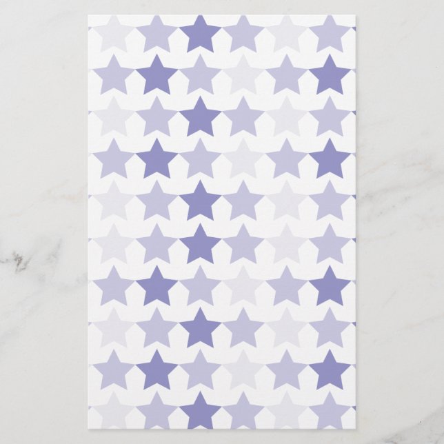 Patriotic Blue Ombre Stars Brevpapper (Framsida)