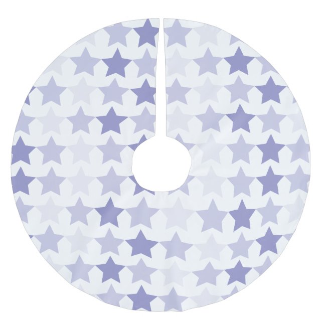 Patriotic Blue Ombre Stars Julgransmatta Borstad Polyester (Framsidan)