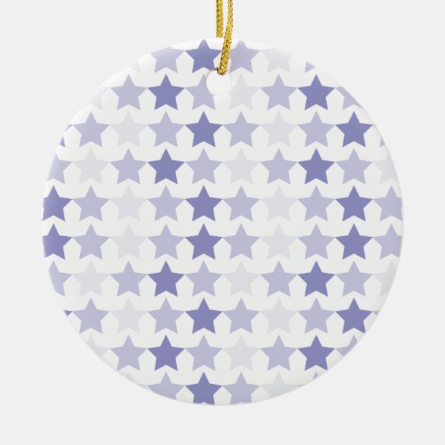 Patriotic Blue Ombre Stars Julgransprydnad Keramik (Framsidan)