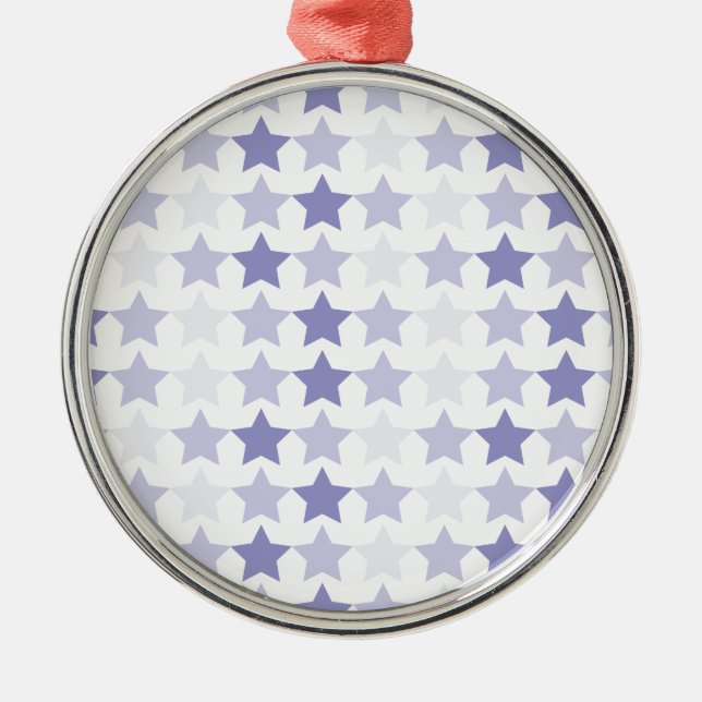 Patriotic Blue Ombre Stars Julgransprydnad Metall (Framsidan)