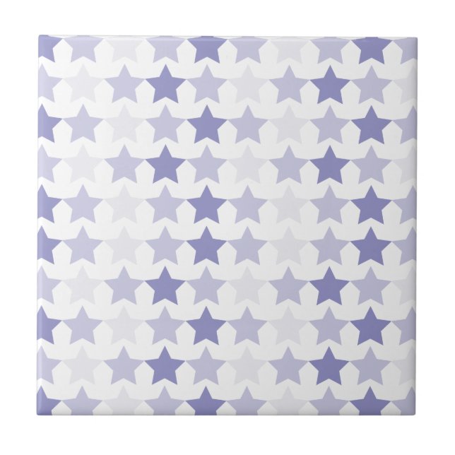 Patriotic Blue Ombre Stars Kakelplatta (Framsidan)