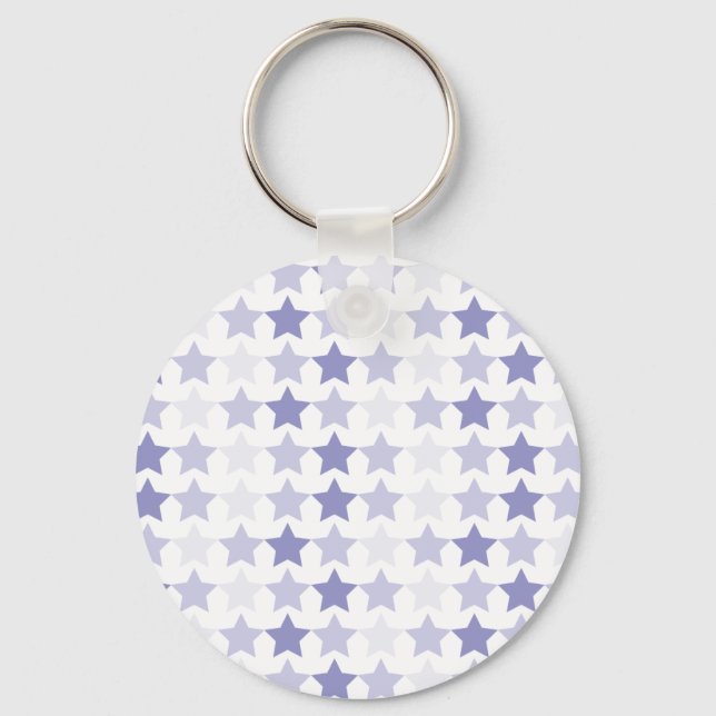 Patriotic Blue Ombre Stars Keychain Nyckelring (Framsida)