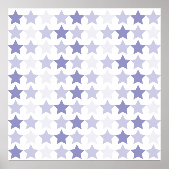 Patriotic Blue Ombre Stars Poster (Framsidan)