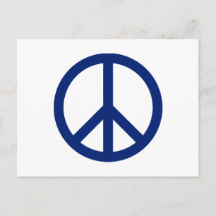 Patriotic Blue Peace Symbol Vykort