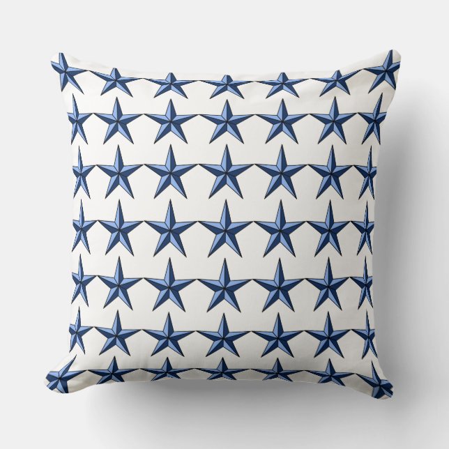 Patriotic Blue Stars on White Fält accent Pillow Kudde (Framsida)