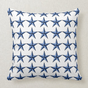 Patriotic Blue Stars on White Fält accent Pillow Kudde