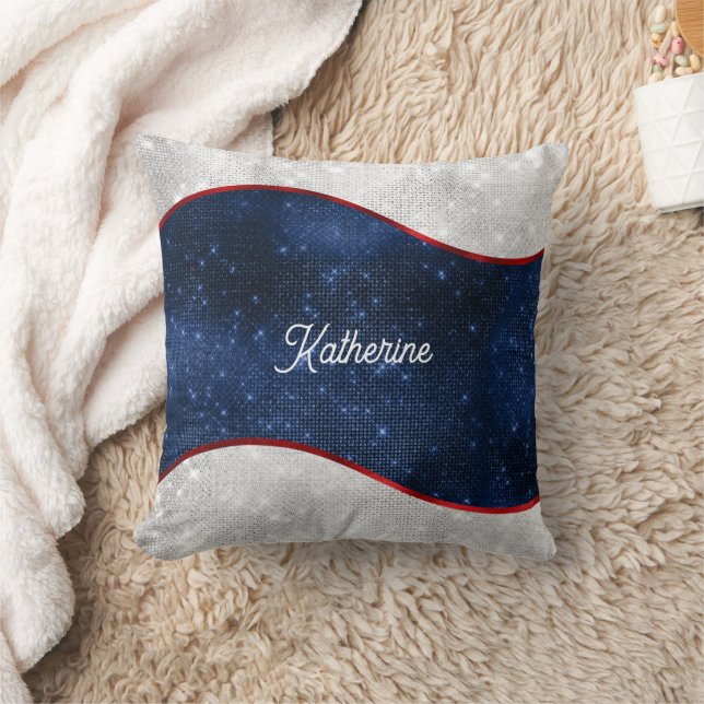 Patriotic Blue Wave Kudde (Filt)