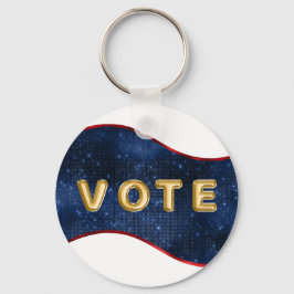 Patriotic Blue Wave Vote Nyckelring