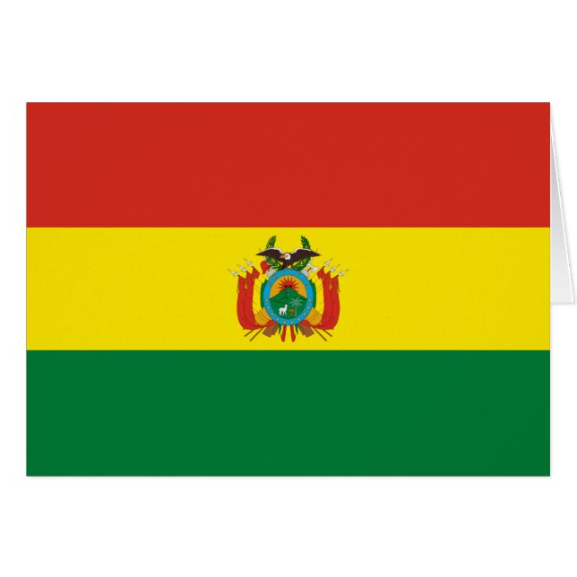 Patriotic Bolivia Flagga Hälsningskort (Framsidan Horizontal)