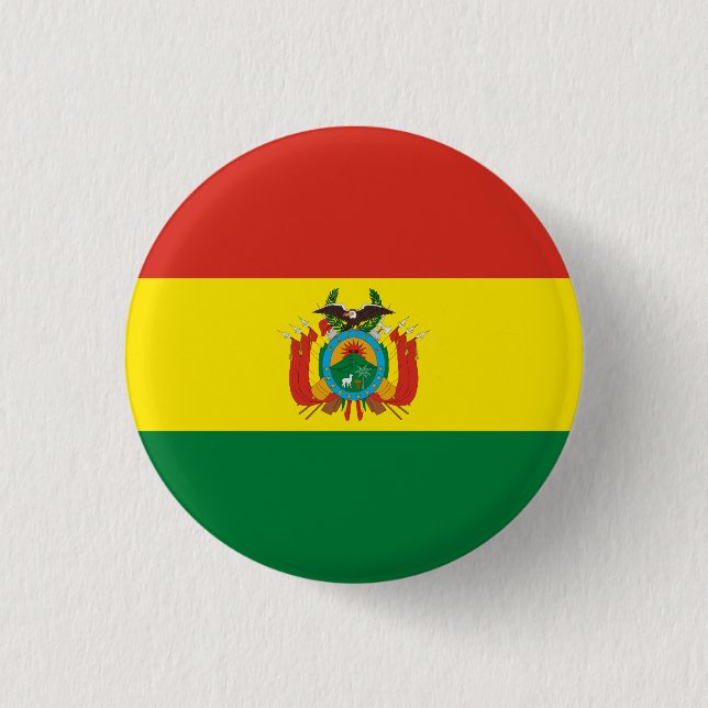 Patriotic Bolivia Flagga Knapp (Framsida)