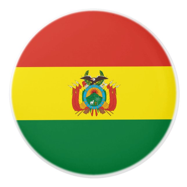 Patriotic Bolivia Flagga Knopp (Framsidan)