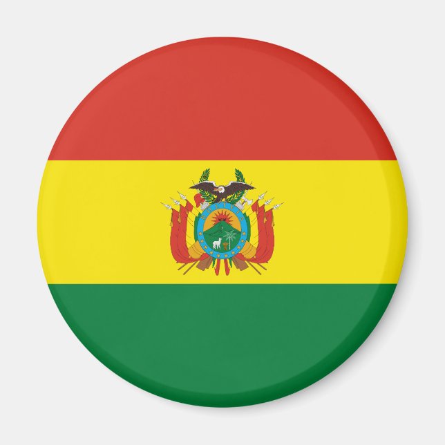 Patriotic Bolivia Flagga Magnet (Framsidan)