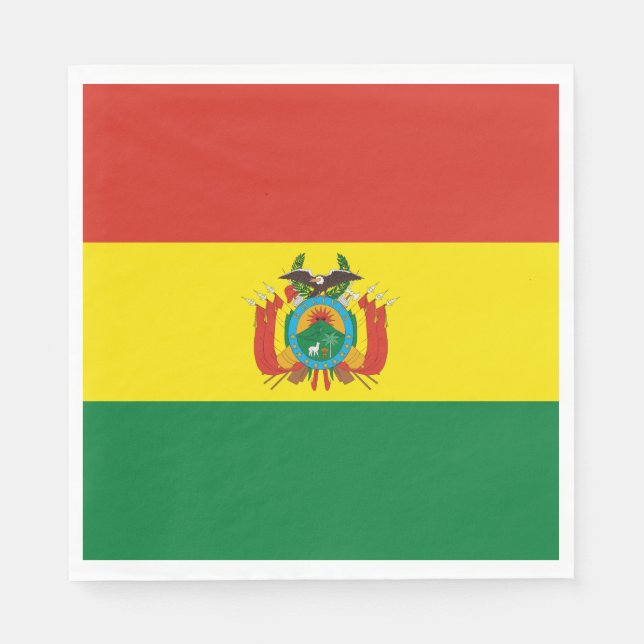 Patriotic Bolivia Flagga Pappersservett (Framsidan)