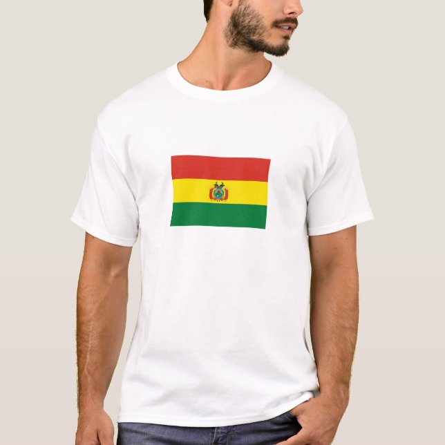 Patriotic Bolivia Flagga T Shirt (Framsida)