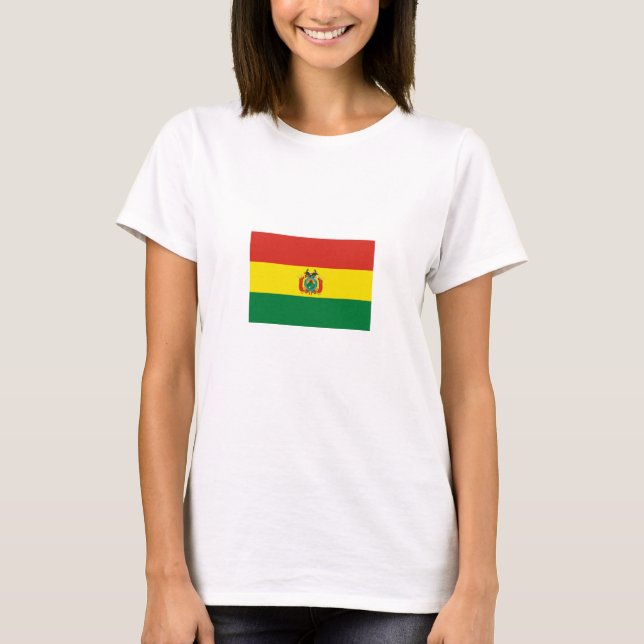 Patriotic Bolivia Flagga T Shirt (Framsida)