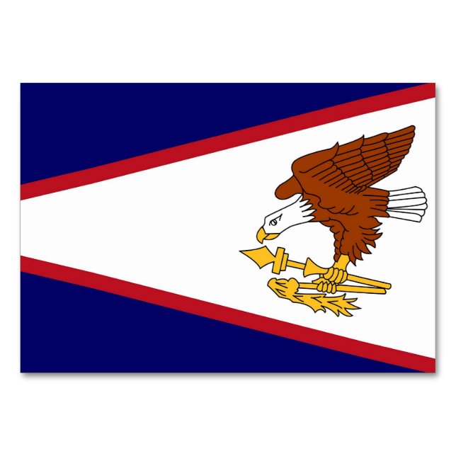 Patriotic bord-kort med amerikanska Samoas Flagga Bordsnummer (Framsidan)
