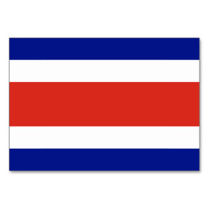 Patriotic bord-kort med Costa Rica Flagga Bordsnummer