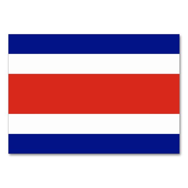 Patriotic bord-kort med Costa Rica Flagga Bordsnummer (Baksidan)