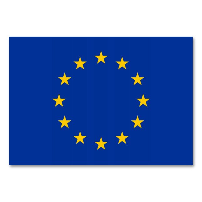Patriotic bord-kort med EU-Flagga Bordsnummer (Baksidan)