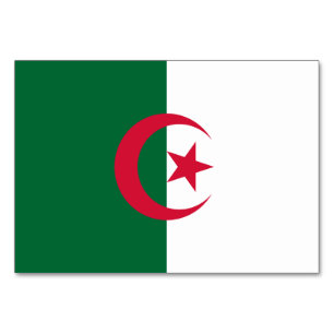 Patriotic bord-kort med Flagga Algeriet Bordsnummer