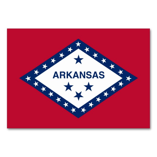 Patriotic bord-kort med Flagga av Arkansas Bordsnummer (Framsidan)