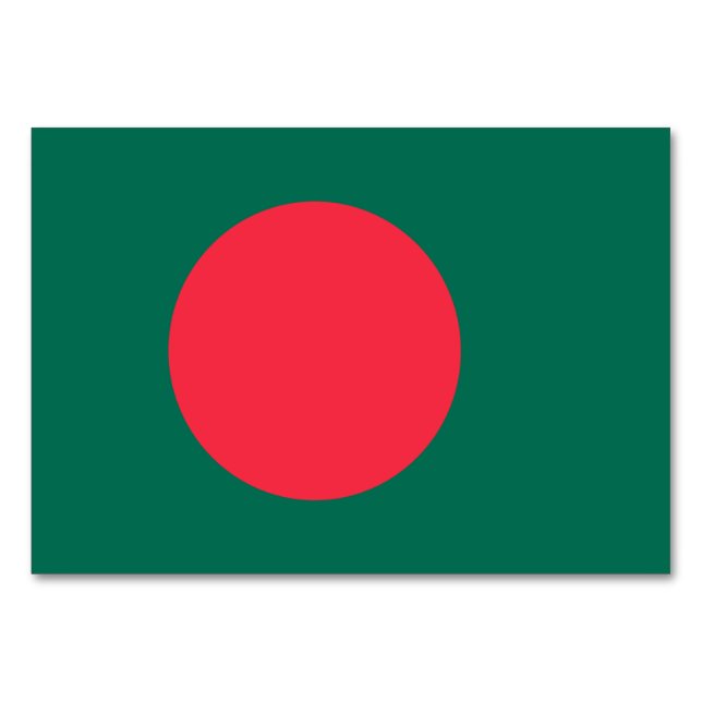 Patriotic bord-kort med Flagga av Bangladesh Bordsnummer (Baksidan)