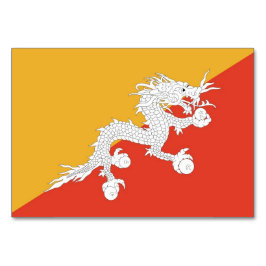 Patriotic bord-kort med Flagga av Bhutan Bordsnummer