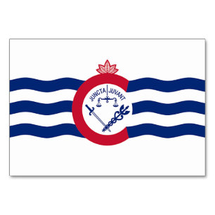 Patriotic bord-kort med Flagga av Cincinnati Bordsnummer
