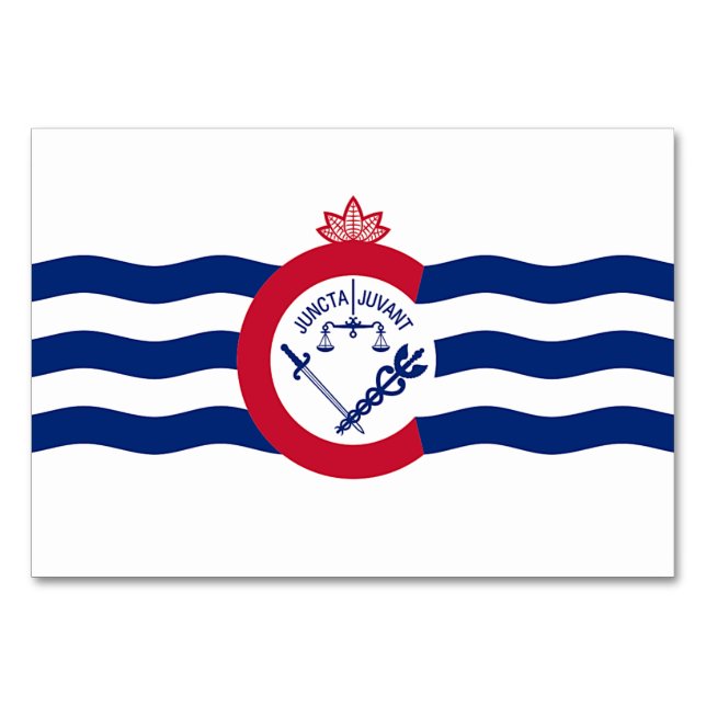 Patriotic bord-kort med Flagga av Cincinnati Bordsnummer (Framsidan)