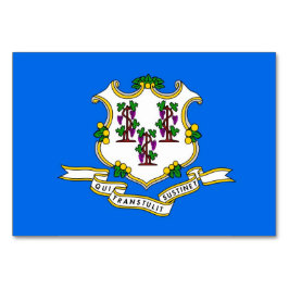 Patriotic bord-kort med Flagga av Connecticut Bordsnummer