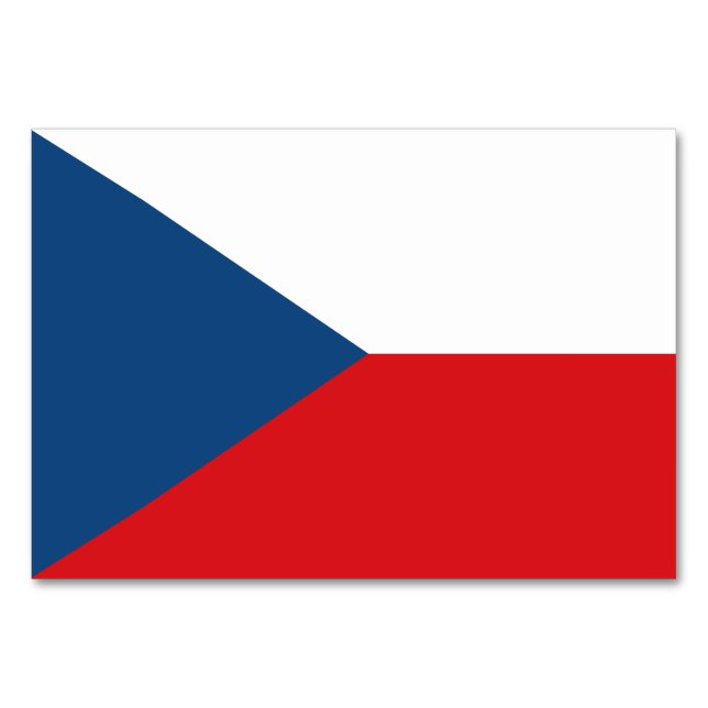 Patriotic bord-kort med Flagga av Czechia Bordsnummer (Baksidan)