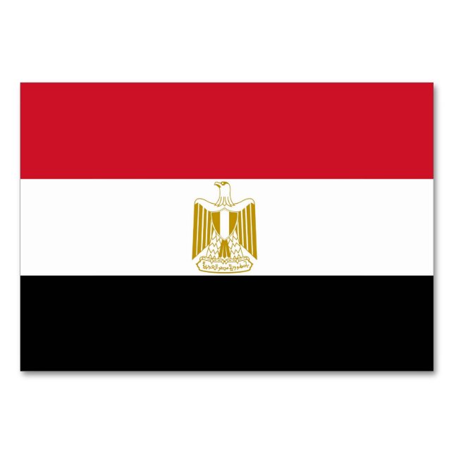 Patriotic bord-kort med Flagga av Egypten Bordsnummer (Framsidan)