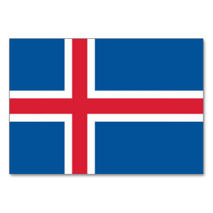 Patriotic bord-kort med Flagga av Island Bordsnummer
