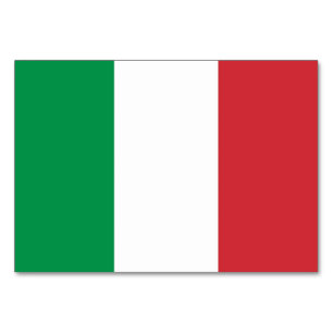 Patriotic bord-kort med Flagga av Italien Bordsnummer