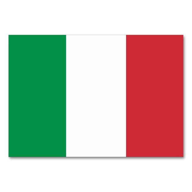 Patriotic bord-kort med Flagga av Italien Bordsnummer (Baksidan)