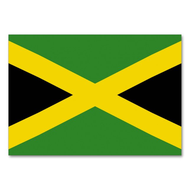 Patriotic bord-kort med Flagga av Jamaica Bordsnummer (Baksidan)