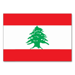 Patriotic bord-kort med Flagga av Libanon Bordsnummer
