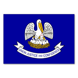 Patriotic bord-kort med Flagga av Louisiana Bordsnummer