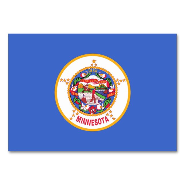Patriotic bord-kort med Flagga av Minnesota Bordsnummer (Baksidan)