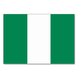Patriotic bord-kort med Flagga av Nigeria Bordsnummer