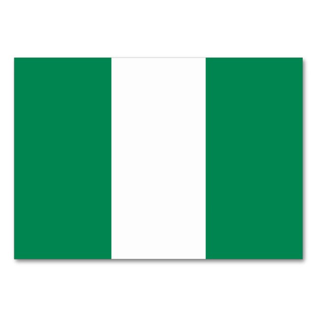 Patriotic bord-kort med Flagga av Nigeria Bordsnummer (Baksidan)