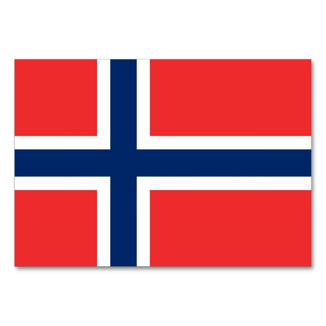 Patriotic bord-kort med Flagga av Norge Bordsnummer (Baksidan)