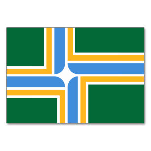 Patriotic bord-kort med Flagga av Portland Bordsnummer