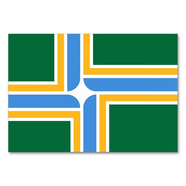 Patriotic bord-kort med Flagga av Portland Bordsnummer (Framsidan)